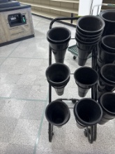 Floral bucket display on casters