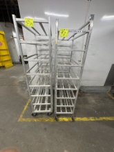 Metal food prep cart on casters - lot of 2