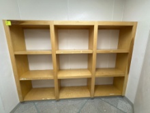 Wood shelving unit - 18” x 8.5’ x 76” H