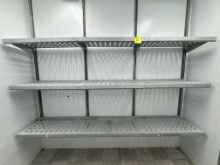 Wall mounted shelf beams x 4 @ 8’ - 9 shelves @ 3’ x 18”