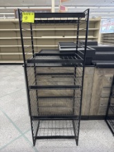 Metal wire display rack w/ adjustable shelves - 21” x 16” x 57” H