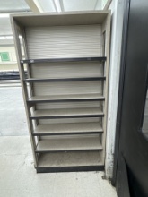 Wood display unit - w/ adjustable shelves - 40.5” x 1’ x 81” H