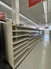 Gondola wall run - 78” H - 3’ sections - 25” base shelves - 24” shelving -