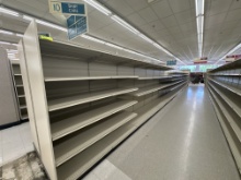 Gondola island run - 78” H - 3’ sections - 27” base shelves - 26” shelving