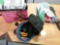 Exercise ball thick therabands and thin therabands