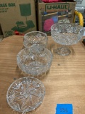 Assorted crystal serving dishes