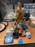 Assorted figurines and candy dishes