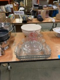 Assorted casserole dishes, measuring cups and mixing bowl