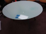 Glass ellipse table