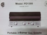 Portable 3 burner gas griddle