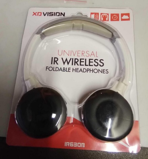 XO Vision IR63013 Universal IR Infrared Wireless Foldable Headphones for In-Car TV, DVD, & Video