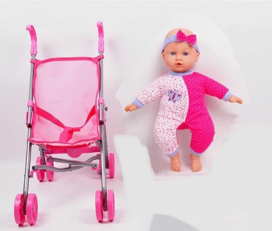 Baby Doll with Stroller Set