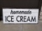 CUSTOM HOMEMADE ICE CREAM SIGN-THE SIGN IS WOODEN WITH METAL LETTERS AND MEASURES 41