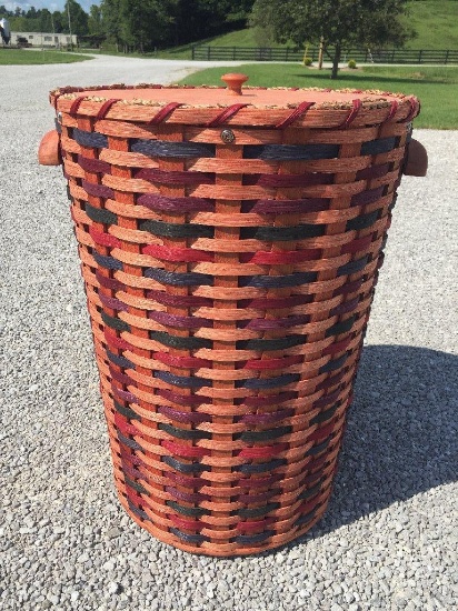 Handcrafted Woven Laundry Basket. Approximatelu 22"T x 15"D