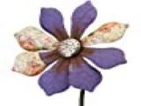 Rustic Purple Flower Wind Spinner