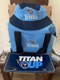 TN Titans Fan Travel Cooler, Hat, key chain opener and License Plate