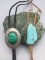 Two Vintage Bolos - One Turquoise and One Malachite