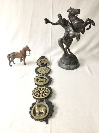 Two Horse Statues and Decorative Breast Strap