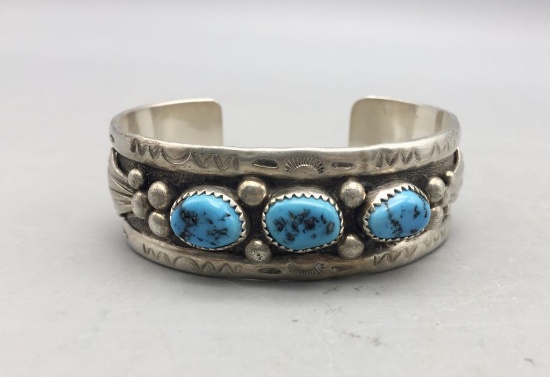 Three Stone Turquoise Bracelet