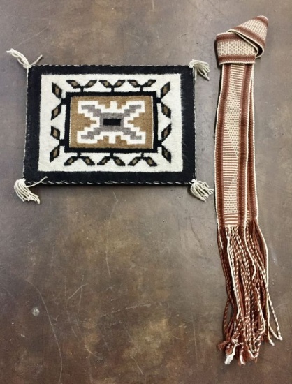 Small Size Two Grey Hills Textile and Sash