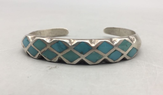 Vintage Turquoise Inlay Bracelet