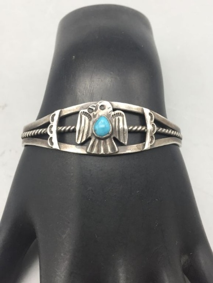 Fred Harvey Era Thunderbird Turquoise Bracelet