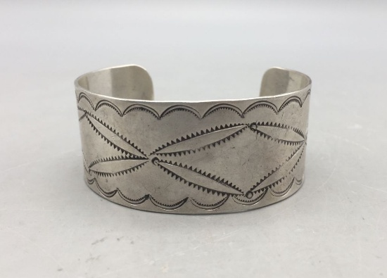 Vintage Hand Stamped Silver Bracelet