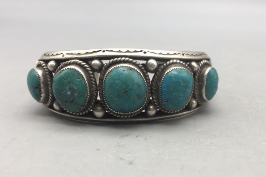 Vintage Five Stone Turquoise Bracelet