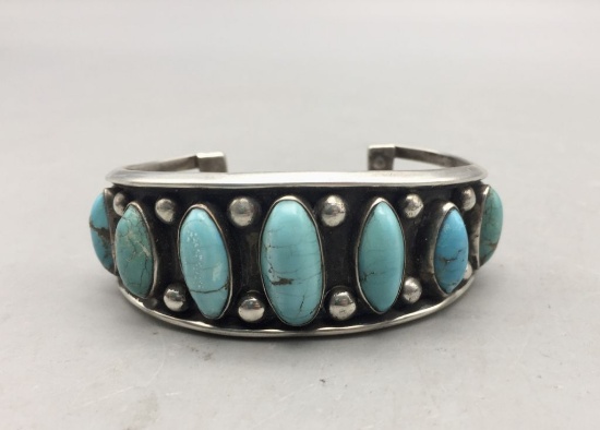 Vintage Seven Stone Turquoise Bracelet