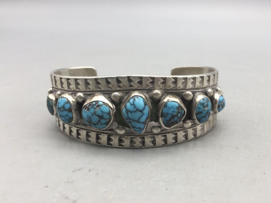 Vintage Seven Stone Turquoise Bracelet