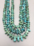 Great Old Three-Strand Turquoise Necklace