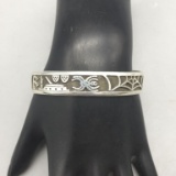 Sterling Silver Hopi Overlay Bracelet