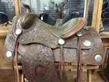 Fancy F.O. Baird Saddle With Tapaderos