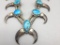 Vintage Bear Claw Squash Blossom Style Necklace