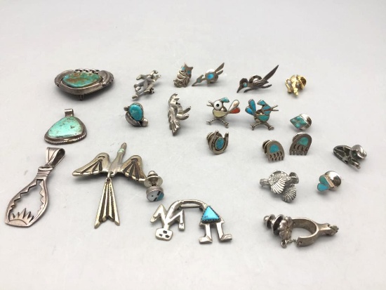 Group of Pins Pendants Tacks and etc