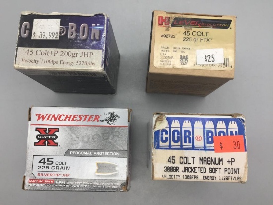 Four boxes of .45 Colt Ammo