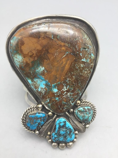 Large Unique Turquoise Bracelet
