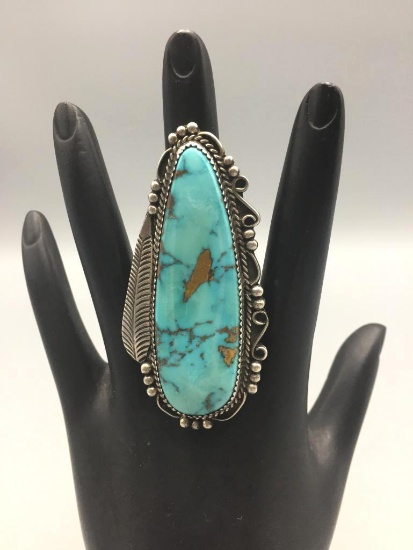 Turquoise and Sterling Silver Ring by DS