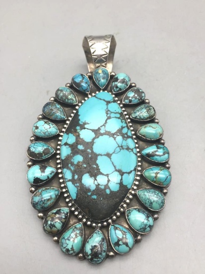 Large Turquoise Cluster Pin/Pendant - Rafael
