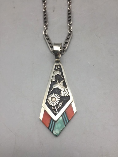 Philbert Begay Navajo Inlay Pendant