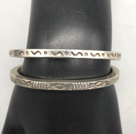 Two Sterling Silver Cuff Bracelets