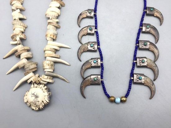 Bone, Claw, Antler and Trade Bead Necklaces