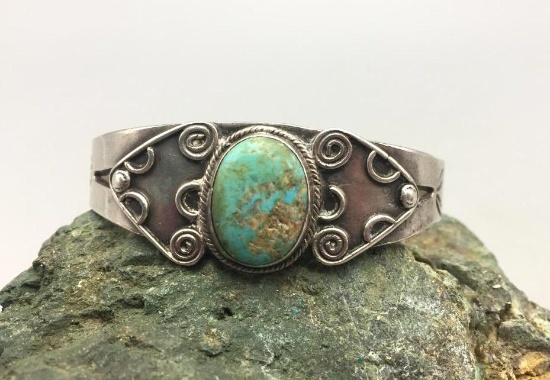 Vintage Fred Harvey Era Turquoise Bracelet