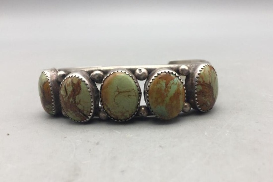 Vintage Five Stone Turquoise Bracelet