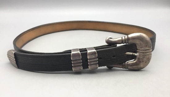 Sterling Silver Four-Piece Buckle Set with The Belt