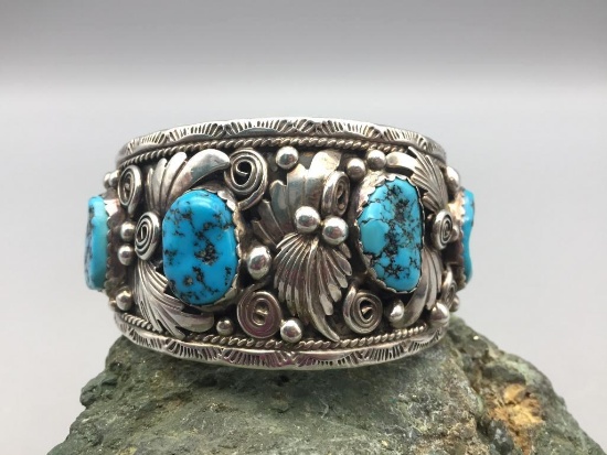 Vintage Four Stone Turquoise Bracelet