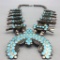 Wonderful Vintage Turquoise Inlay Squash Blossom Necklace