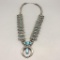 Superb Lone Mountain Turquoise Squash Blossom Necklace by Micheal Little Elk