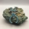 Elegant 1930s Turquoise Cluster Squash Blossom Necklace