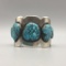 A Superb Sterling Silver and Morenci Turquoise Bracelet - Alberto Contreras